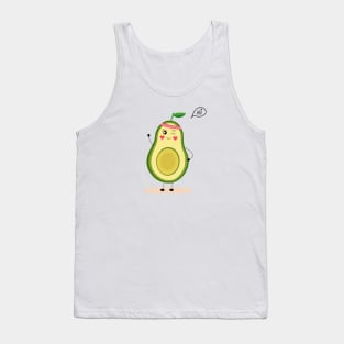 Avocardio, cartoon avocado character, cute avocado, funny food, vegan fun Tank Top